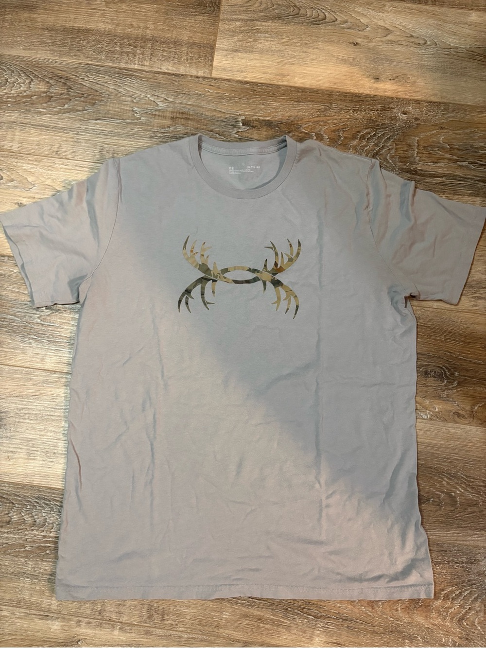 Under Armour Light Gray Tee with Camo Logo